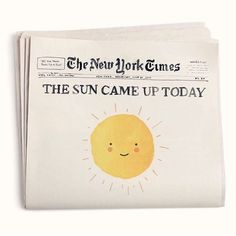 the new york times newspaper features an image of a smiling sun on it's front page