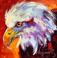 CONTEMPORARY BALD EAGLE PAINTING in OILS by OLGA WAGNER - Original Fine Art for Sale - © by Olga Wagner Original Fine Art, Fine Art Gallery, Fine Art, Art Gallery