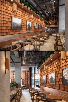 Wood Cafe, Restaurant Design, Modern Coffee Shop, Restaurant Interior Design, Cafe Design, Modern Cafe, Restaurant Interior