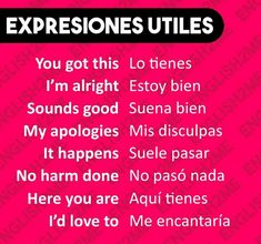 a pink poster with the words expressions utilities