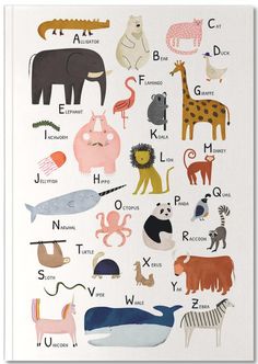 Notebook with a smooth, flexible cardboard cover. Featuring 176 pages of blank, ruled or dotted paper. The name of the artist and JUNIQE logo are printed on the back cover. Animals, Diy, Animals For Kids, Animal Alphabet, Animals Friends, Childrens Illustrations, Nursery Art, Kids Prints, Children Illustration