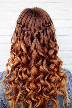 Christmas Party Braid Hairstyles ★ See more: http://glaminati.com/christmas-party-braid-hairstyles/ Red Hair, Cabello Largo, Curled Hairstyles, Hair Inspiration, French Braid Hairstyles