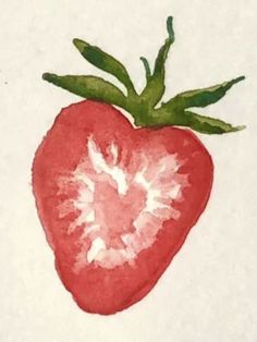 a drawing of a red tomato on white paper