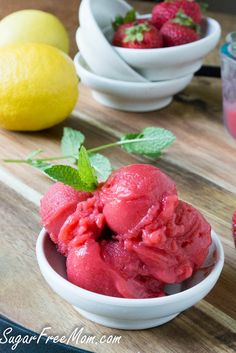 All Natural Strawberry Lemonade Sorbet/ sugarfreemom.com #sugarfree Low Carb Recipes, Paleo