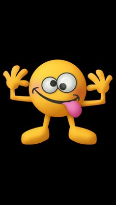 an emoticive smiley face with tongue sticking out his tongue