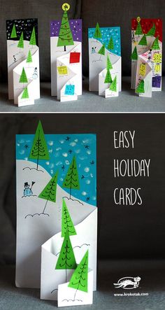 Origami, Christmas Crafts, Xmas Crafts, Winter Crafts, Christmas Crafts Diy, Kids Cards, Kids Christmas, Knutselen