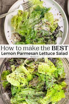 how to make the best lemon parmesan lettuce salad with seasoning