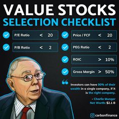 the value stocks selection checklist is shown