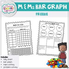 This is a FREE fun bar graph activity that covers gathering data, completing a tally chart, filling in a bar graph, and answering rigorous problem solving based on the data in the bar graph.  The best part is, the kids get to eat m&m's when they have completed their graphing! Bar Graphs Activities, Math Work Stations, Math Spiral Review, Math Activities, 3rd Grade Math