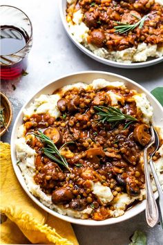 Lentil and Mushroom Stew over Potato-Parsnip Mash is a hearty vegetarian meal the whole family will love. Fiber-rich and decadently delicious, this recipe will satisfy even the most devout carnivores. #lentilrecipes #mushroomrecipes #lentilstew #lentilsoup #mashedparsnips #vegetarianrecipesdinner #vegetarianrecipeshealthy #vegetarianstew Healthy Recipes, Slow Cooker, Ground Beef, Lentil Stew Recipes, Vegetarian Stew, Lentil Stew, Healthy Stew Recipes, Stew Recipes, Potato Dinner