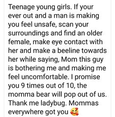 the message from mom to her daughter