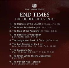 the end times for the order of events