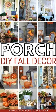 the cover of porch diy fall decor