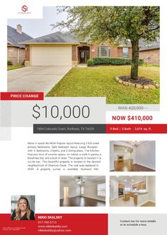 📣PRICE UPDATE 📣 PLEASE SHARE! 👍🏘  
For more information: 
#realestate #pricechange #priceimprovement #forsale #homeforsale #houseforsale #BurlesonTX #1804Colorado #listingagent #listing #theskalskygroup