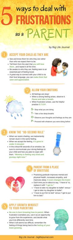 the five ways to deal with frustration in your child's life infographical