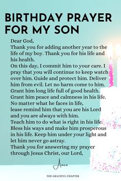 a birthday prayer for my son