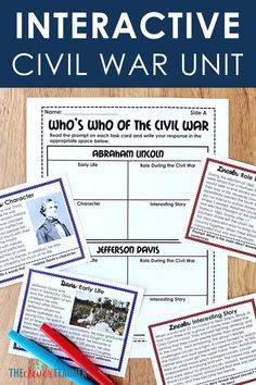 Civil War Activities, Middle School Us History