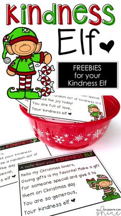 a christmas elf reading activity for kids