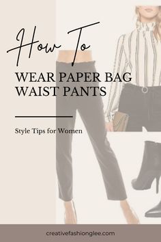 Are you looking for ideas on how to wear paper bag waist pants? From wearing them with boots, or crop tops, to transitioning them for winter, these style ideas will inspire you to wearyour paper bag pants with comfort and style. Trousers, Tops, Jeans, Winter, Crop Tops, Ideas, Paper Bag Waist Pants, Paperbag Pants, Work Pants