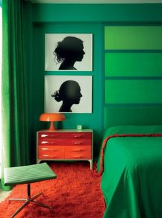 Doug Meyer interior in Susanna Salk's new book DECORATE FEARLESSLY #InteriorDesign Colour Schemes, Paint Ideas, Colorful Interiors, Wood Furniture, Color Combinations, Green Interiors