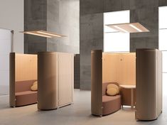 an office cubicle with several different types of furniture