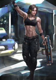 Female Soldier, Military Girl, Fantasy Women, Cyberpunk Character, Fantasy Warrior