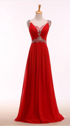 The elegant red evening dress, the crystal evening Red Evening Gowns, Red Prom Dresses Long Elegant, Red Evening Dress