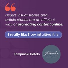 Travel publishers, are you looking to seriously level up your travel marketing efforts? 👀 Kempinski Hotels might have a head start, but that doesn't mean it's too late to get it on the fun 🤙 Effortlessly share your travel offers across all channels via Issuu! Quickly repurpose your content and generate eye-catching Social Posts – from your flipbook or from scratch – that will convince viewers to book their next escape. Come aboard today! Hotels, Travel Information, Tourism Marketing, Travel Marketing, Travel And Tourism, Travel Brochure