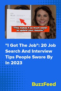 the cover of buzzfeed's job search is shown with an arrow pointing up to