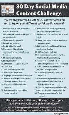 30 day social media challenge Social Media Challenges, Blogger Tips