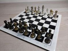 a chess board with several pieces on it