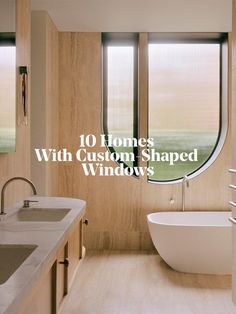 Transporting light and ventilation through a home, the benefits of windows are clear. But the shape of a home’s windows can also play an essential role in changing how we see it. Learn more at Architonic.com Bathroom Interior Design, Shaped Windows, Residential Architecture