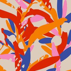 Taking inspiration from flora, we love the bold eye-popping colours in this playful abstract pattern by @denaliciastudio… Texture, Art Photography, Art, Mural, Abstract, Illustration Design, Art Direction, Illustration Art