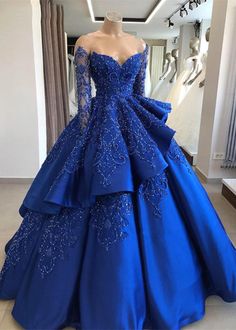 Prom, Dresses, Wedding Dresses, Quince Dresses, Quince Dresses Royal Blue, Dream Wedding Dresses, Strapless, Royal Blue, Blue Satin