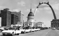 [PIC] Throwback Thursday: Shriners Pick Up their Patrol Corvettes in 1963 St Louis Cardinals, Architecture, Retro, Saints, Saint Louis Arch, Gateway Arch, St Louis Missouri, St Louis, American Cities