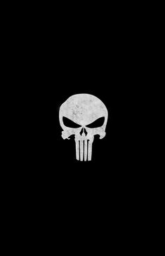 a black background with a white skull on it