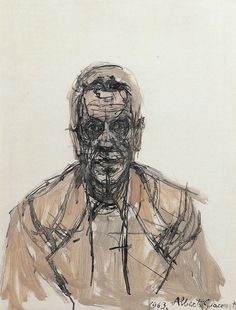 a drawing of a man with glasses on his face