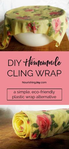 the homemade cling wrap has been made with flowers and is ready to be used as a