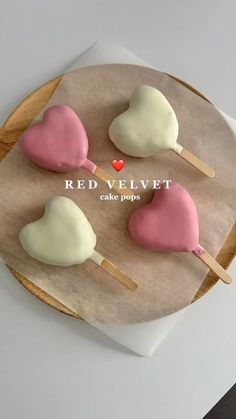 #redvelvet #valentinesday Cake Pops, Korean Desserts, Foodie