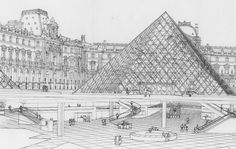 Louvre paris section Museum Architecture, Art Gallery, Architecture Sketch