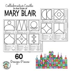 mary blair's coloring pages for children to learn how to draw the castle