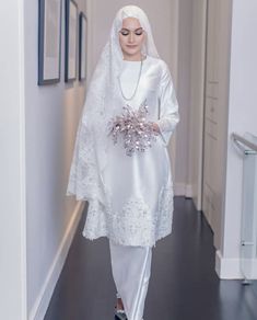 Wedding Dress, Baju Kurung, Baju Nikah, Hijab, Muslim Veil, Batik Dress, Akad Nikah