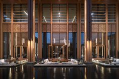Hotel Architecture, Modern Chinese, Lobby Design, Indochine Style, Interior Architecture, Modern Buildings, Architec