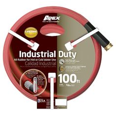 Apex 8695-100 Industrial All Rubber Hot and Cold Water Hose, 5/8-Inch by 100-FT Target 89,00 USD Industrial, Rubber, Cold Water, Rot, Duties