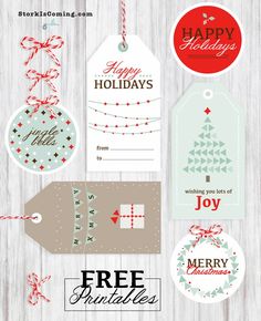 DIY - Holiday Tags - Free PDF Printable Christmas Labels, Free Christmas Tags, Free Printable Holiday Gift Tags