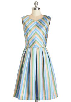 Radiant Ribbons Dress. Youre sure to skip confidently through your day when you don this multicolored pastel, ribbon-covered party dress by Bea  Dot! #multi #modcloth Robe, Cute Dresses, Mod Dress, Darling Dress