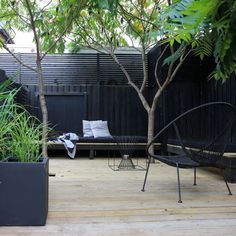 Image result for black and wood clad house exterior Tuin, Taras, Patios