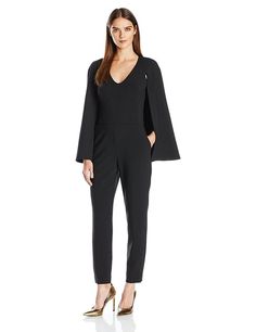 The Jumpsuits You Can Wear to the Office Cape Jumpsuit, Black Jumpsuit