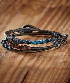 Pacific Ocean Metal, Bijoux, Bracelets, Mens Leather Bracelet, Leather Wraps, Leather Wrap Bracelet, Men's Leather Bracelets, Leather Bracelet, Leather Jewelry