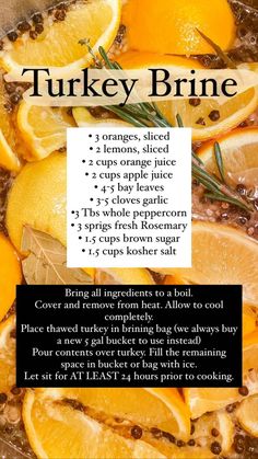 a recipe for turkey brine with oranges and spices